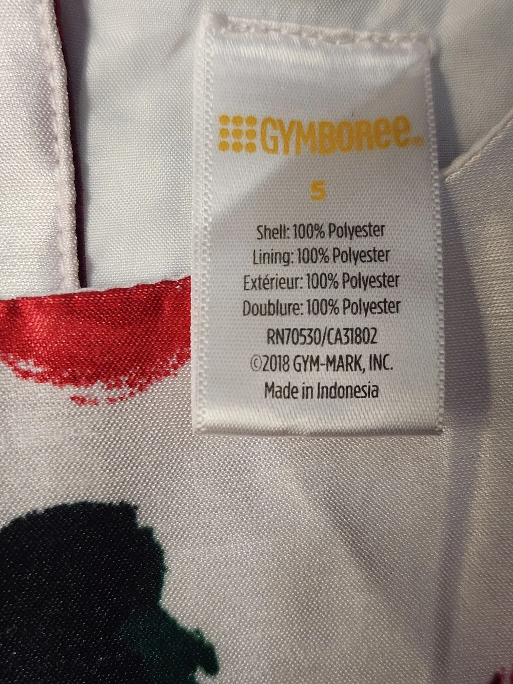 Gymboree White Dress with Red Rose Print & Green Leaves, Sz 5, EPreLC